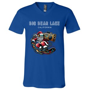 Big Bear Lake California Cool Snowboard Christmas Santa Gift V-Neck T-Shirt