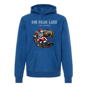 Big Bear Lake California Cool Snowboard Christmas Santa Gift Premium Hoodie