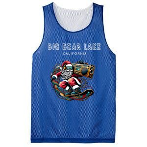 Big Bear Lake California Cool Snowboard Christmas Santa Gift Mesh Reversible Basketball Jersey Tank