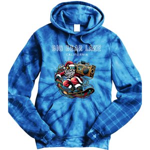 Big Bear Lake California Cool Snowboard Christmas Santa Gift Tie Dye Hoodie