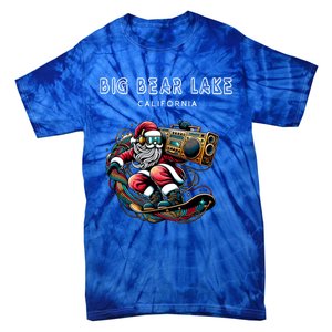 Big Bear Lake California Cool Snowboard Christmas Santa Gift Tie-Dye T-Shirt