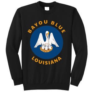 Bayou Blue Louisiana LA Flag Badge Roundlet Souvenir Sweatshirt