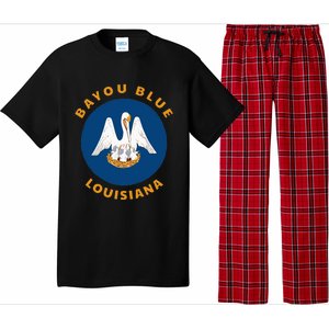 Bayou Blue Louisiana LA Flag Badge Roundlet Souvenir Pajama Set