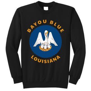 Bayou Blue Louisiana LA Flag Badge Roundlet Souvenir Tall Sweatshirt