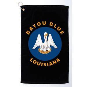 Bayou Blue Louisiana LA Flag Badge Roundlet Souvenir Platinum Collection Golf Towel