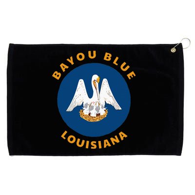 Bayou Blue Louisiana LA Flag Badge Roundlet Souvenir Grommeted Golf Towel