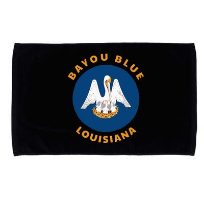 Bayou Blue Louisiana LA Flag Badge Roundlet Souvenir Microfiber Hand Towel