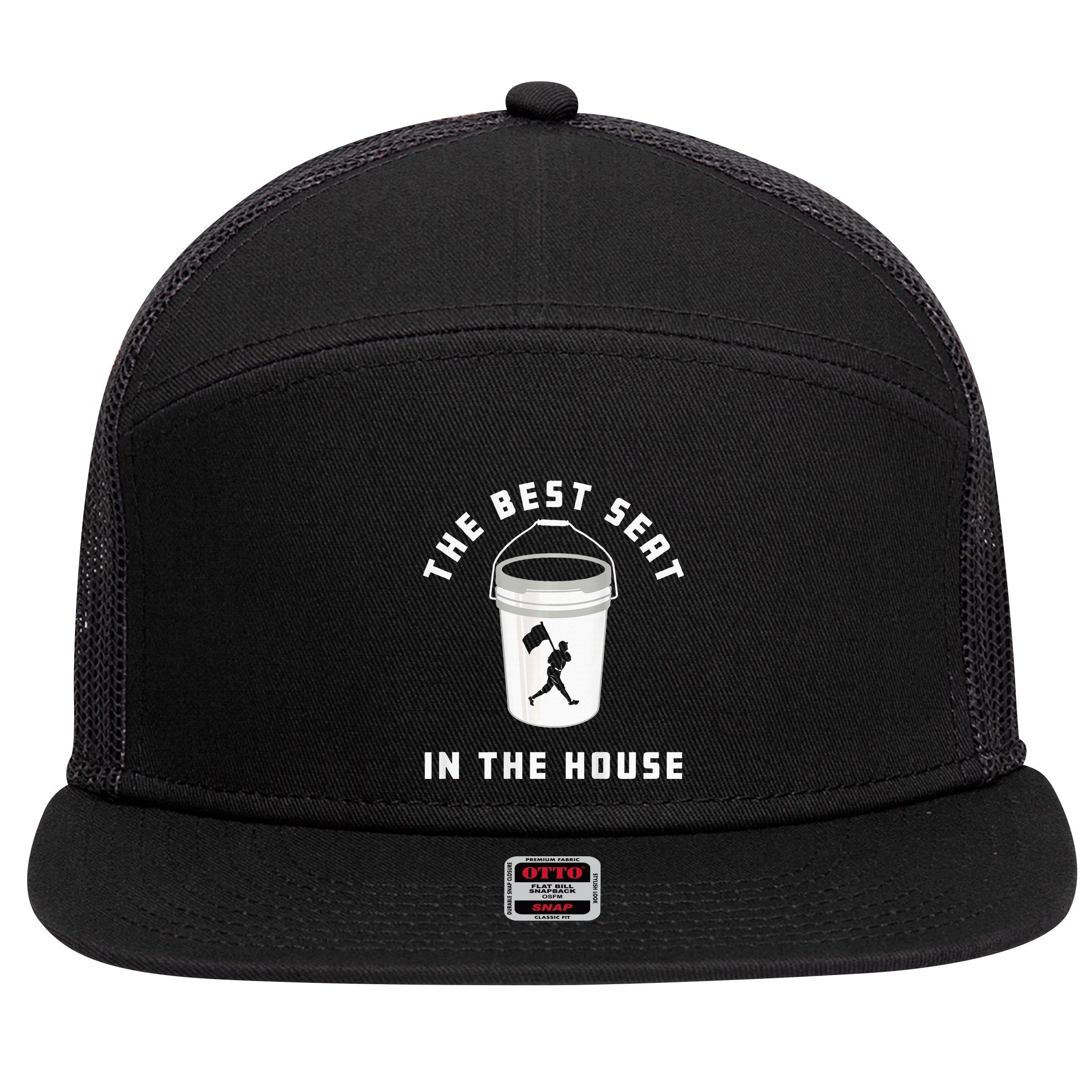 Bucket Baseball Lovers The Best Seat In The House 7 Panel Mesh Trucker Snapback Hat