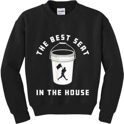 Bucket Baseball Lovers The Best Seat In The House Kids Sweatshirt