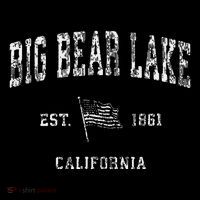 Big Bear Lake California Ca Vintage Us Flag Tall T-Shirt