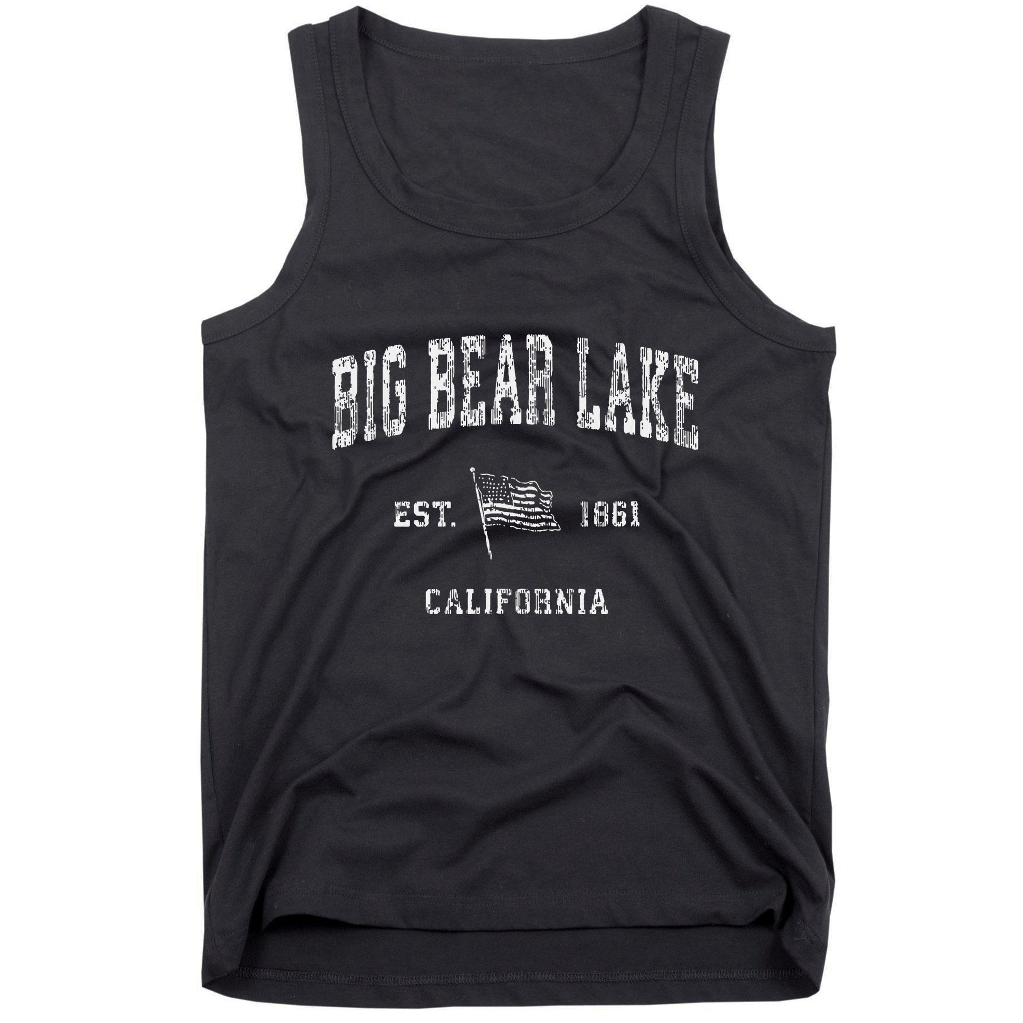 Big Bear Lake California Ca Vintage Us Flag Tank Top