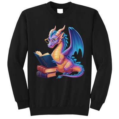 Bookworm Book Lover Women Dragon Reading Sweatshirt