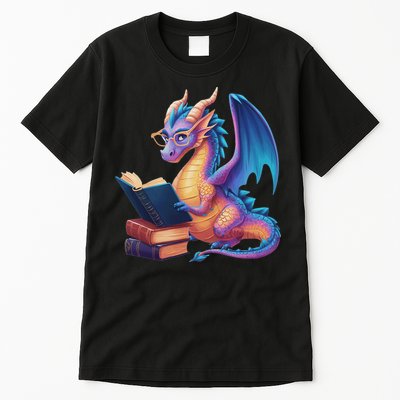 Bookworm Book Lover Women Dragon Reading Tall T-Shirt