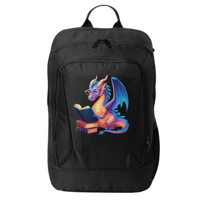 Bookworm Book Lover Women Dragon Reading City Backpack