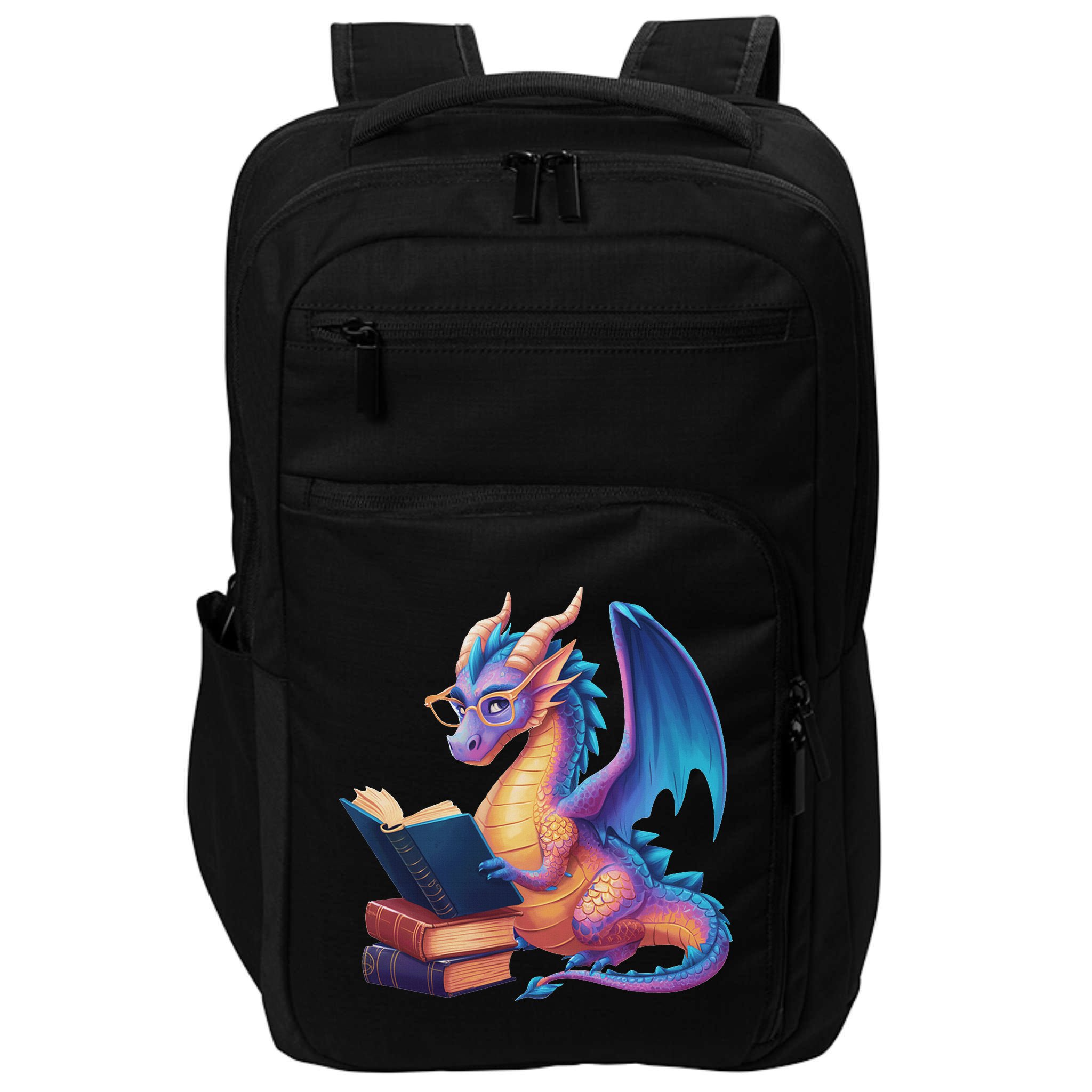 Bookworm Book Lover Women Dragon Reading Impact Tech Backpack