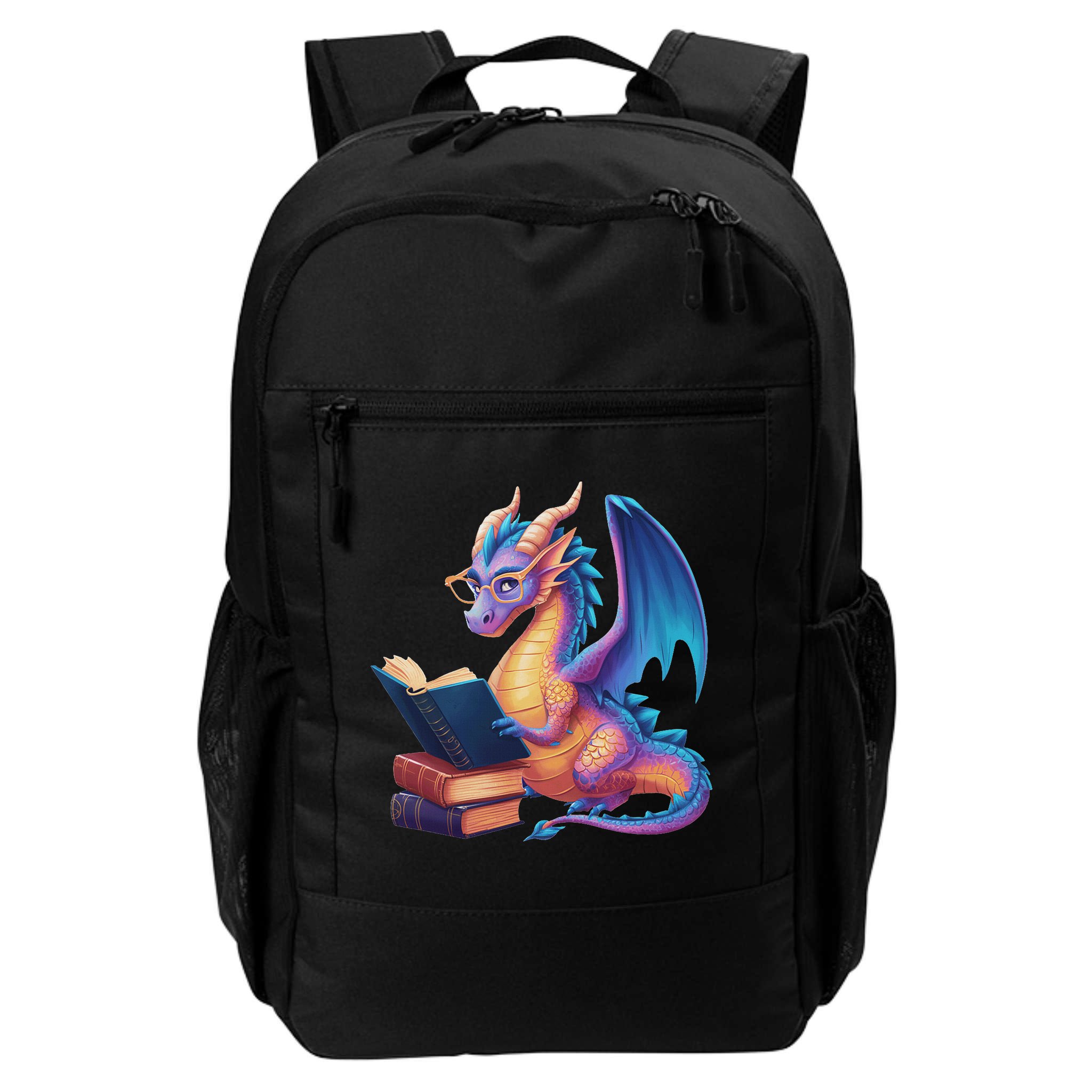 Bookworm Book Lover Women Dragon Reading Backpack