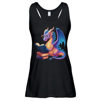 Bookworm Book Lover Women Dragon Reading Ladies Essential Flowy Tank