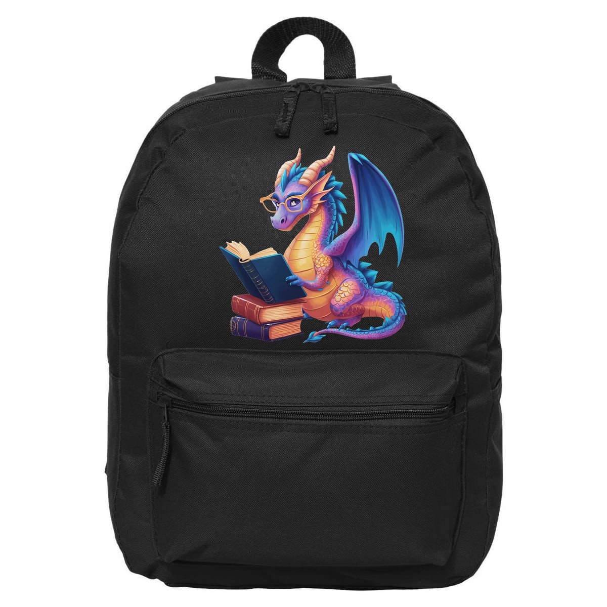 Bookworm Book Lover Women Dragon Reading 16 in Basic Backpack
