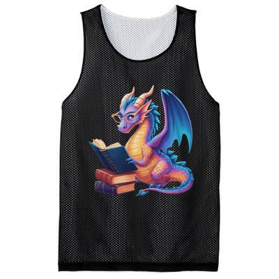 Bookworm Book Lover Women Dragon Reading Mesh Reversible Basketball Jersey Tank