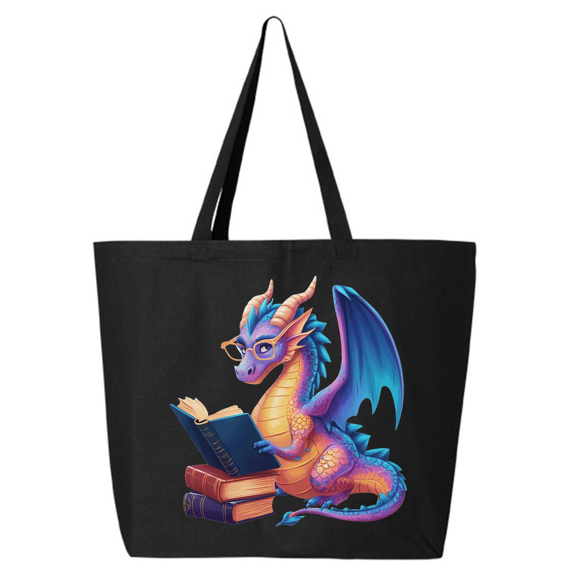 Bookworm Book Lover Women Dragon Reading 25L Jumbo Tote