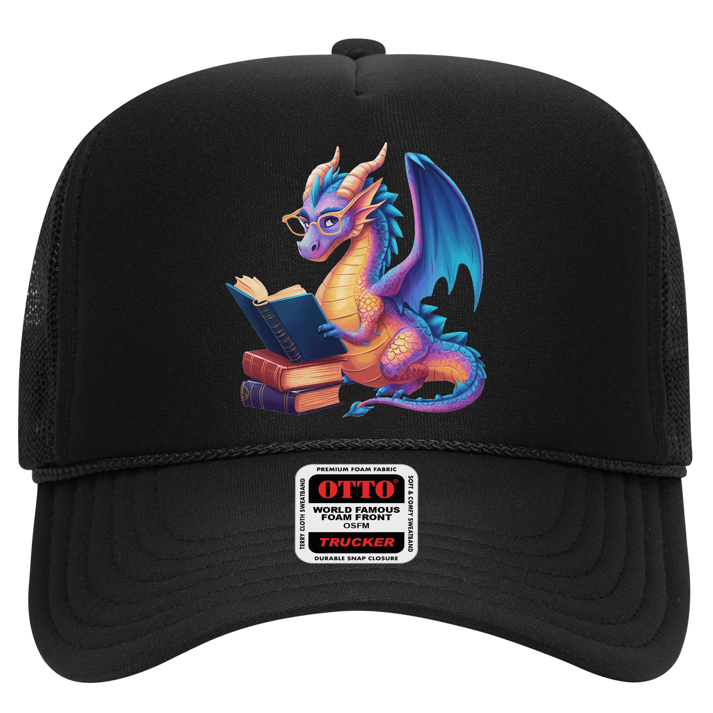 Bookworm Book Lover Women Dragon Reading Hat