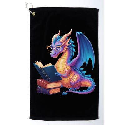 Bookworm Book Lover Women Dragon Reading Golf Towel