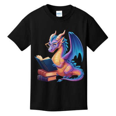 Bookworm Book Lover Women Dragon Reading Kids T-Shirt