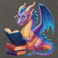 Bookworm Book Lover Women Dragon Reading Cotton Canvas Backpack