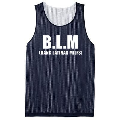 B.L.M Bang Latina Milfs Adult Humor Funny Sarcasm Quote Mesh Reversible Basketball Jersey Tank