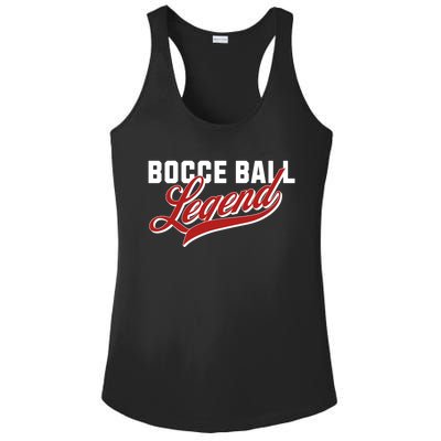 Bocce Ball Legend Funny Bocce Ball Gift Ladies PosiCharge Competitor Racerback Tank