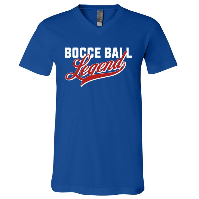 Bocce Ball Legend Funny Bocce Ball Gift V-Neck T-Shirt