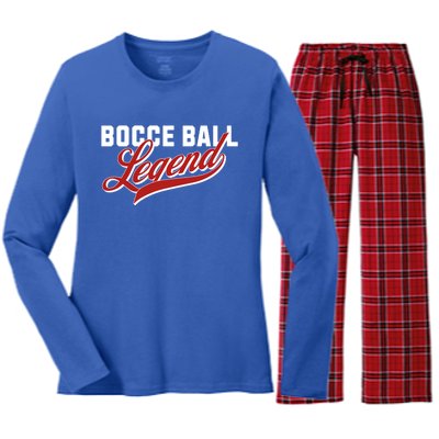 Bocce Ball Legend Funny Bocce Ball Gift Women's Long Sleeve Flannel Pajama Set 