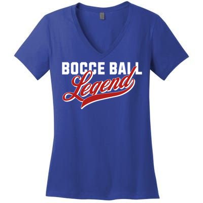 Bocce Ball Legend Funny Bocce Ball Gift Women's V-Neck T-Shirt