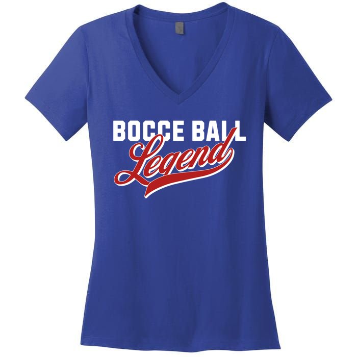 Bocce Ball Legend Funny Bocce Ball Gift Women's V-Neck T-Shirt