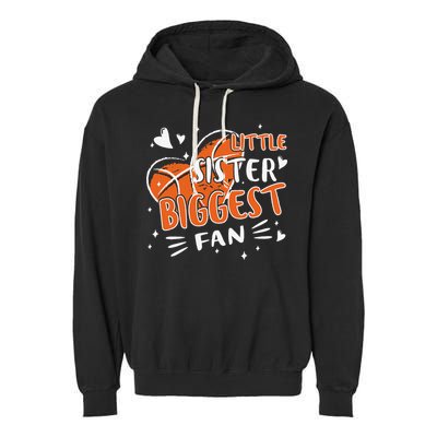 Basketball Bball Little Sister Sis For Girls Basketball Garment-Dyed Fleece Hoodie