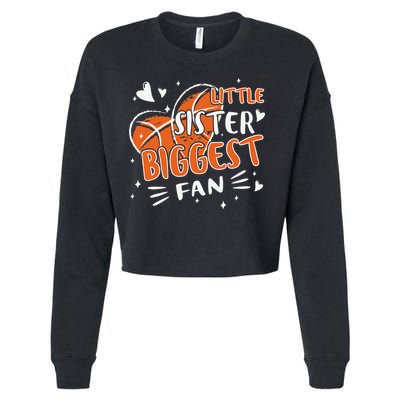 Basketball Bball Little Sister Sis For Girls Basketball Cropped Pullover Crew