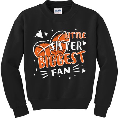 Basketball Bball Little Sister Sis For Girls Basketball Kids Sweatshirt
