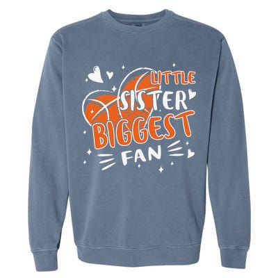 Basketball Bball Little Sister Sis For Girls Basketball Garment-Dyed Sweatshirt