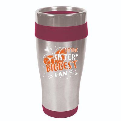 Basketball Bball Little Sister Sis For Girls Basketball 16oz Travel Tumbler