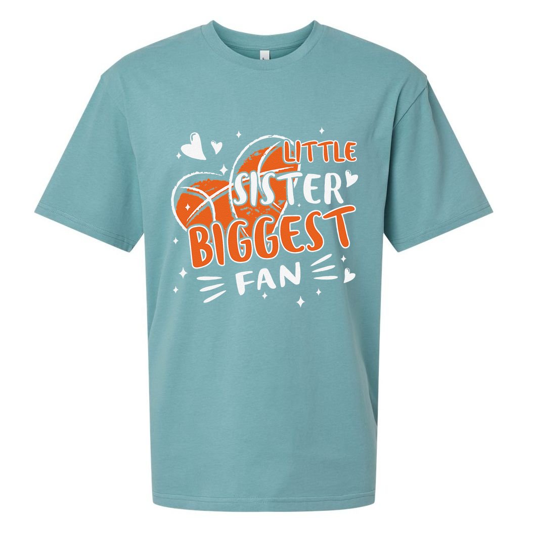 Basketball Bball Little Sister Sis For Girls Basketball Sueded Cloud Jersey T-Shirt