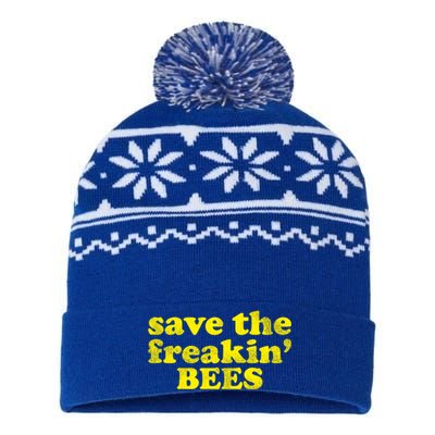 Beekeeper Bee Lover Save The Freakin Bees Gift USA-Made Snowflake Beanie