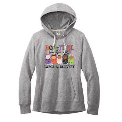 Bootiful Babies Labor And Delivery Nurse Halloween Party Women's Fleece Hoodie