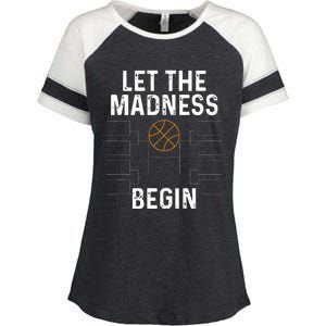 Basketball Bracket Let The Madness Begin Funny College Enza Ladies Jersey Colorblock Tee