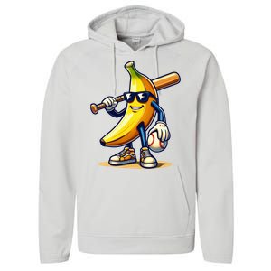 Banana Baseball Lover Cool Game Performance Fleece Hoodie