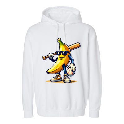 Banana Baseball Lover Cool Game Garment-Dyed Fleece Hoodie