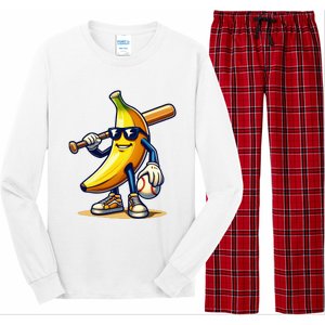 Banana Baseball Lover Cool Game Long Sleeve Pajama Set