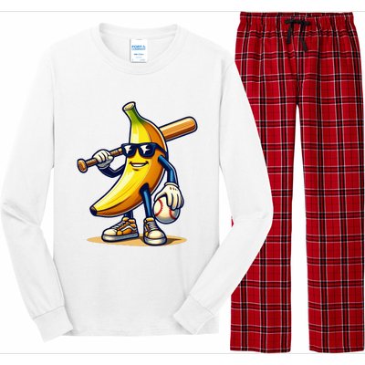 Banana Baseball Lover Cool Game Long Sleeve Pajama Set