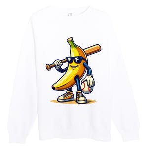 Banana Baseball Lover Cool Game Premium Crewneck Sweatshirt