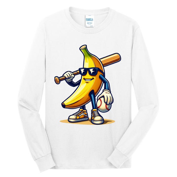 Banana Baseball Lover Cool Game Tall Long Sleeve T-Shirt