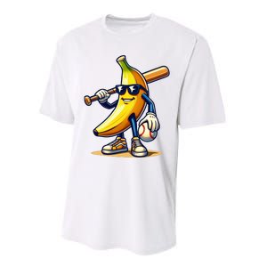 Banana Baseball Lover Cool Game Performance Sprint T-Shirt